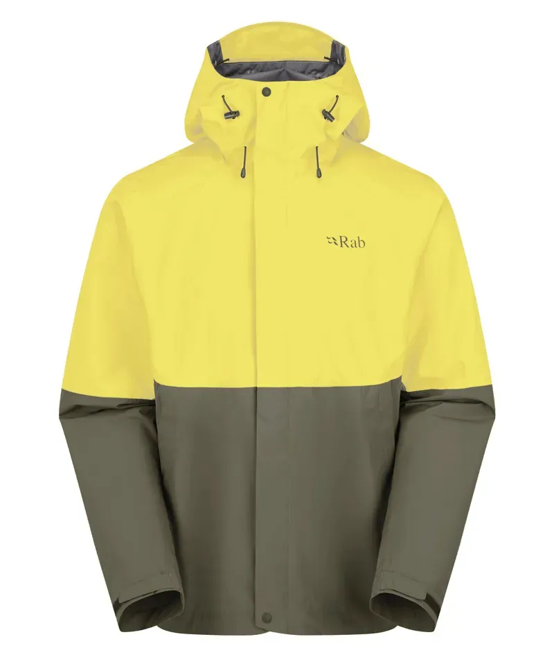 Rab Downpour Jacket in Pollen/Army