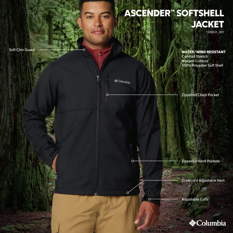 COLUMBIA Ascender Softshell Jacket in Black-6