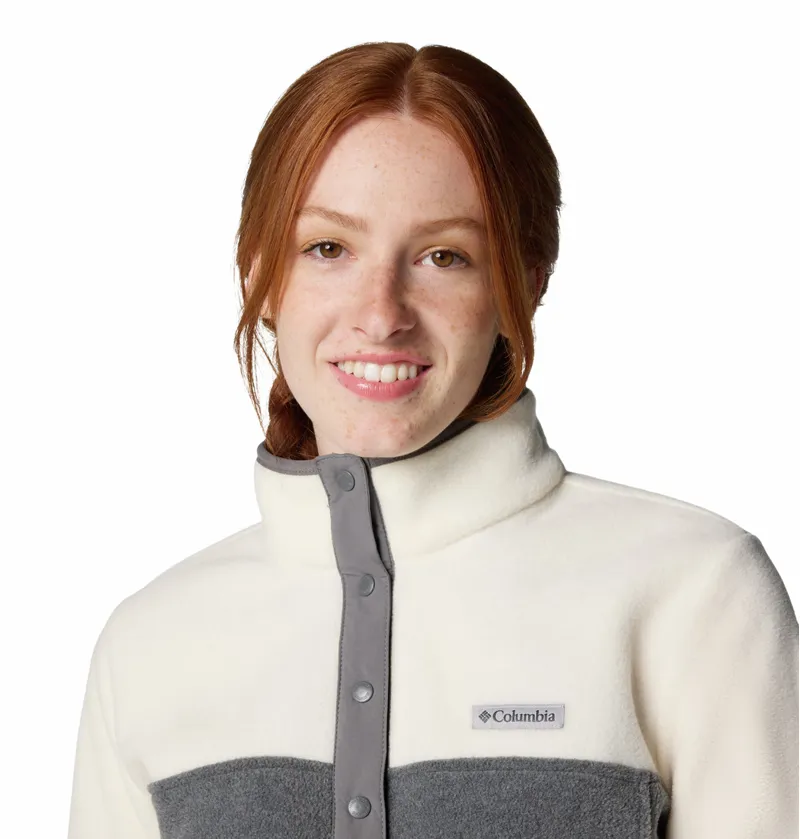Columbia Women's Benton Springs 1/2 Snap Pullover in City Grey Heather/Chalk-3