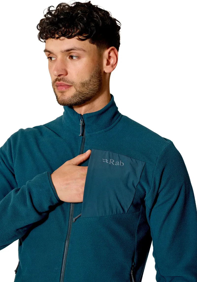 RAB Tecton Lightweight Fleece Jacket in Tempest Blue-2