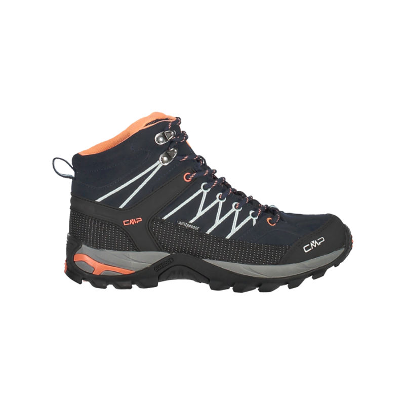 CMP Women's Rigel Mid Waterproof Boot in Black Blue/Jade/Peach