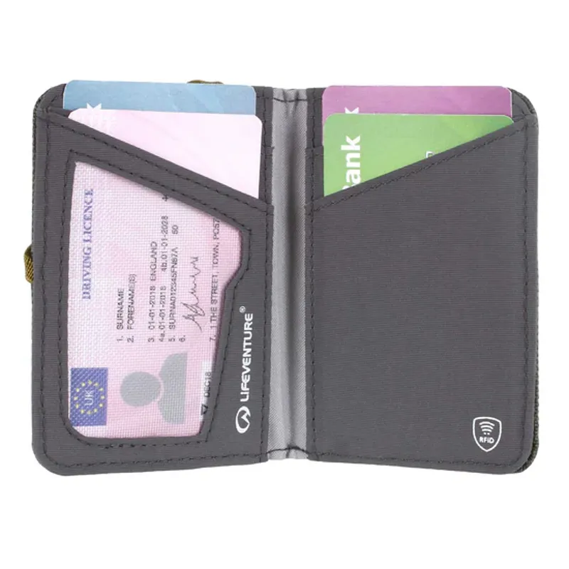 Lifeventure RFID Card Wallet in Olive-1