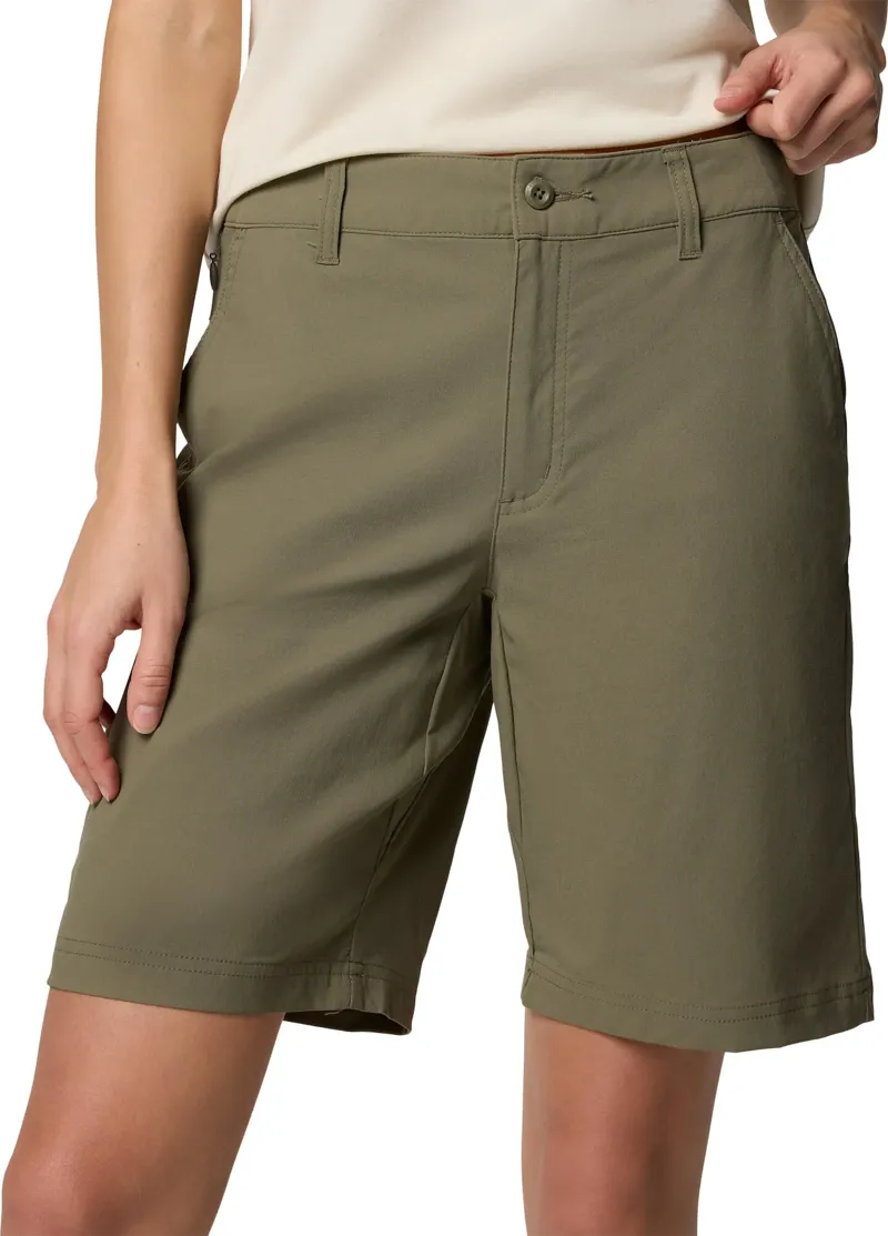 COLUMBIA Womens's Leslie Falls Long Hiking Short in Stone green-1