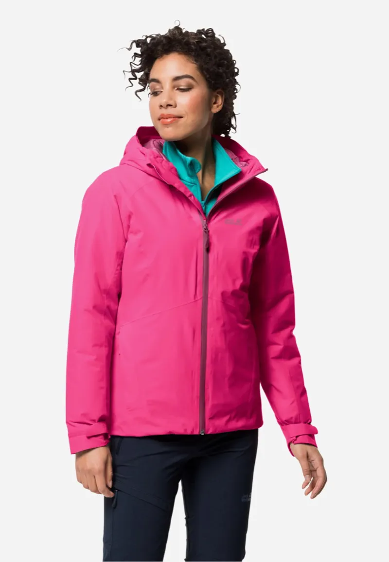 Jack Wolfskin Argon Storm Insulated Waterproof Jacket in Pink Anemone
