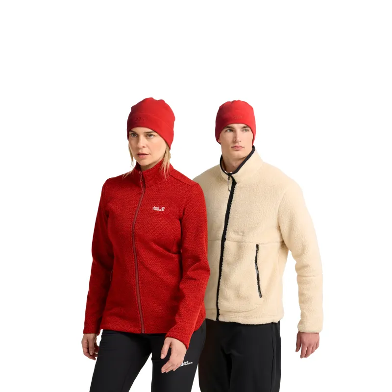 JACK WOLFSKIN Real Stuff Fleece Beanie in Siren Red-1