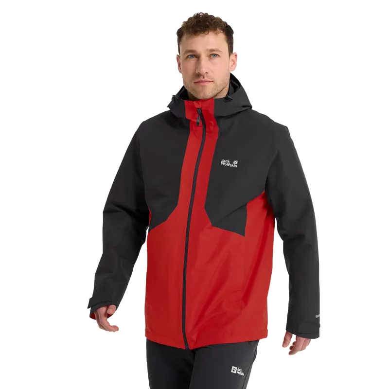 JACK WOLFSKIN Stonetrail 3in1 Waterproof Jacket in Siren Red-1