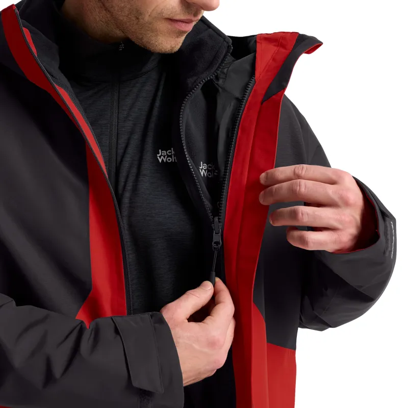 JACK WOLFSKIN Stonetrail 3in1 Waterproof Jacket in Siren Red-7