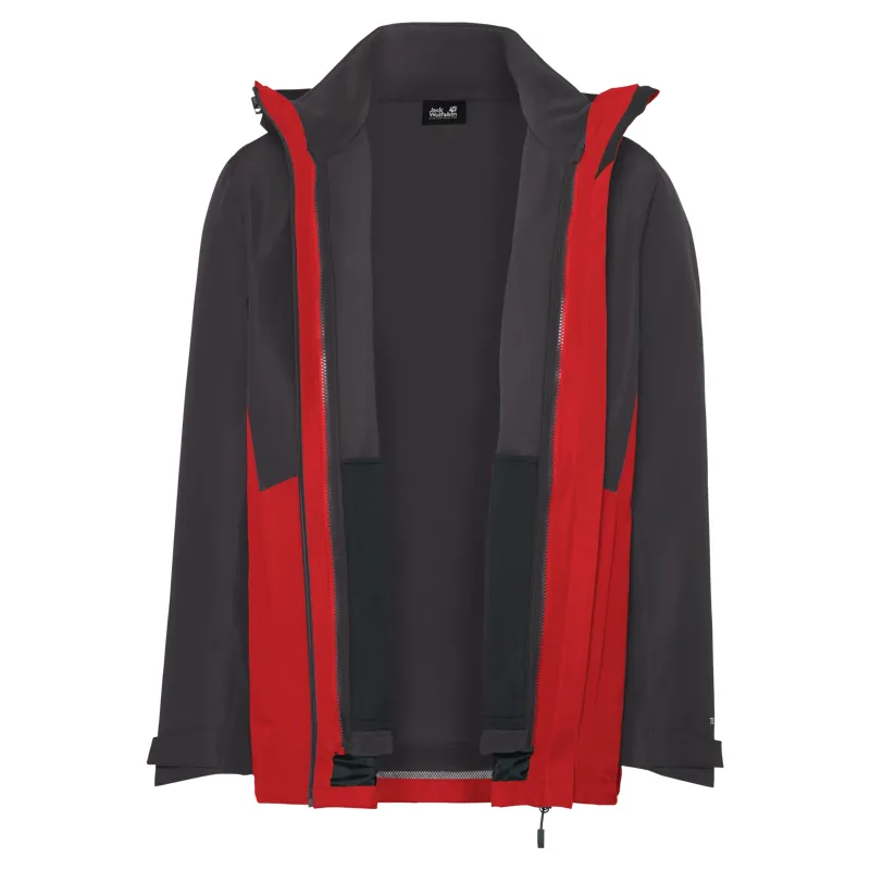 JACK WOLFSKIN Stonetrail 3in1 Waterproof Jacket in Siren Red-3