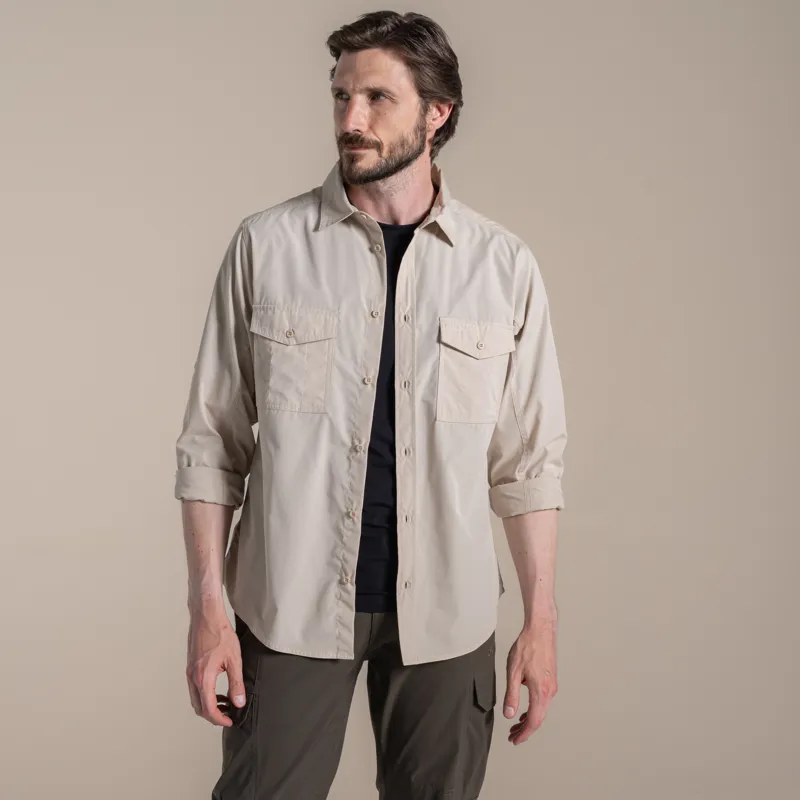 CRAGHOPPERS Kiwi Long Sleeve Trekking Shirt in Oatmeal-1