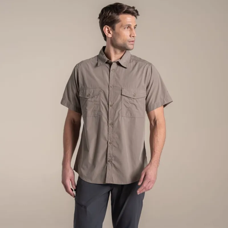 CRAGHOPPERS Kiwi Short Sleeve Shirt in Pebble