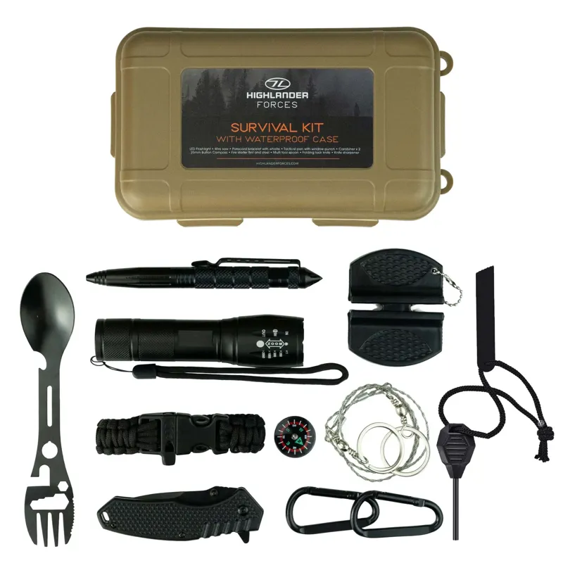 HIGHLANDER Survival Kit with waterproof case