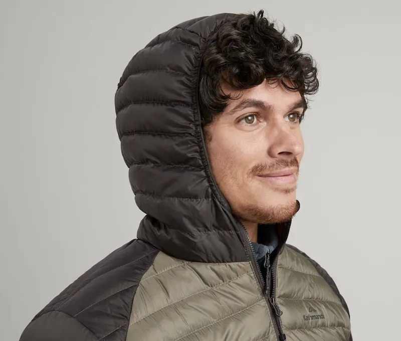Kathmandu Heli R Hooded Down Jacket in Beech Dark