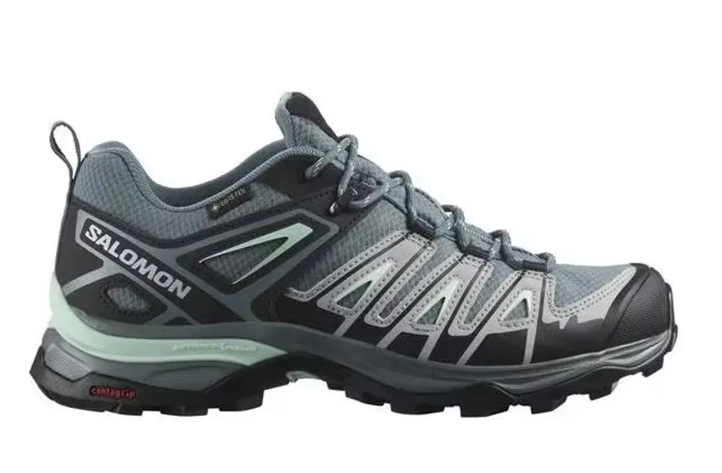 Salomon X Ultra Women's Pioneer Gore Tex Waterproof Shoe in Stormy Stormy weather/Alloy/Yucca