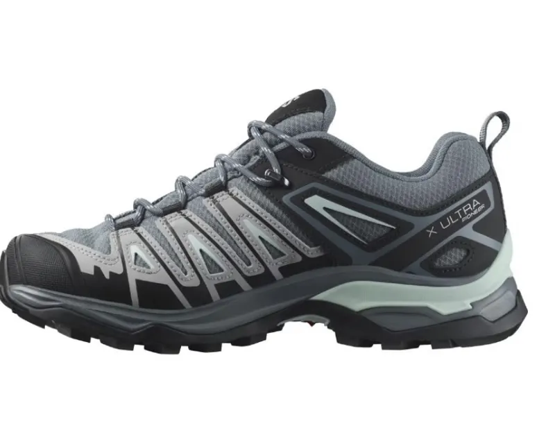 Salomon X Ultra Women's Pioneer Gore Tex Waterproof Shoe in Stormy Stormy weather/Alloy/Yucca-1