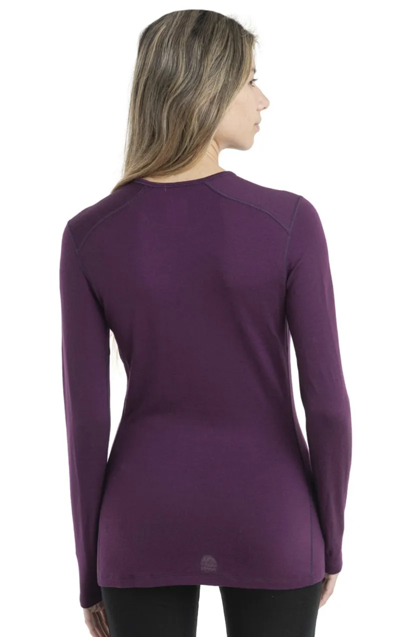 Icebreaker Women's 260 Tech Merino LS Crewe in Nightshade-1