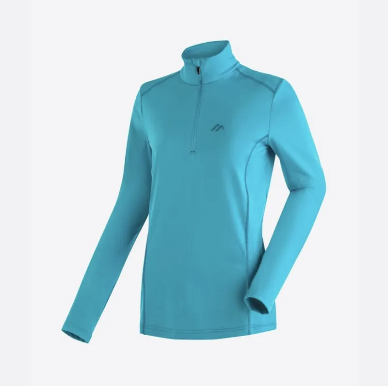 Maier Sports Women's Jenna Stretch Half Zip in Teal Pop