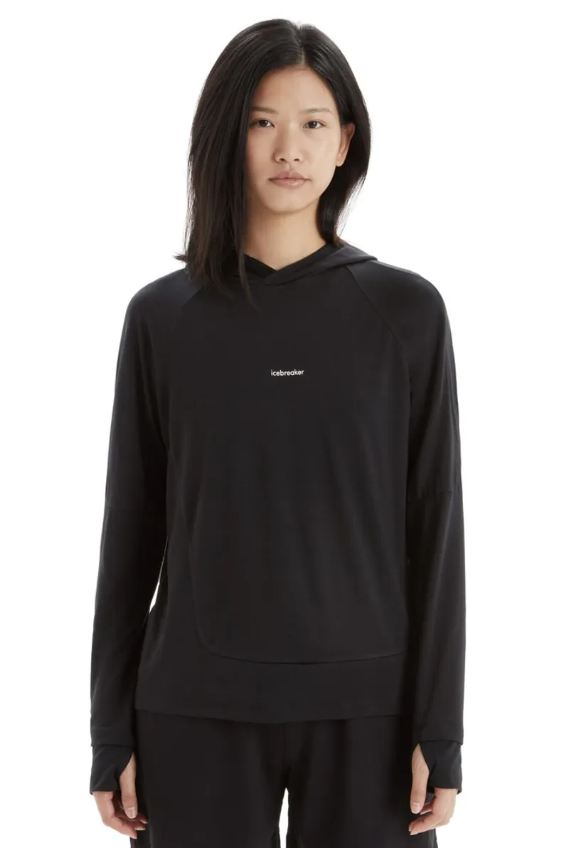 Icebreaker Womens Cool Lite LS Hoody in Black