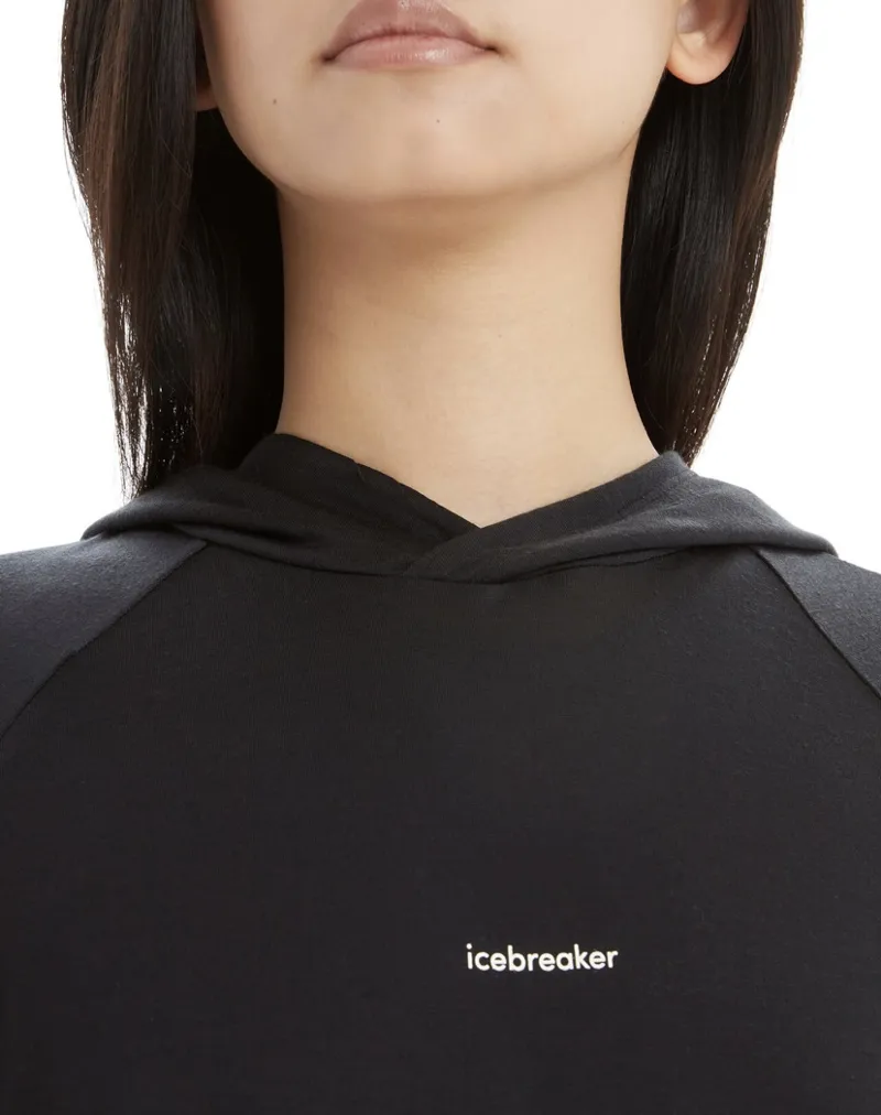 Icebreaker Womens Cool Lite LS Hoody in Black-4
