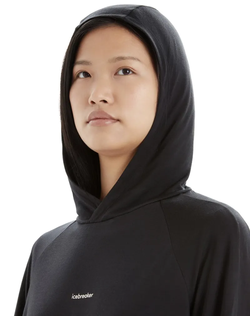Icebreaker Womens Cool Lite LS Hoody in Black-5