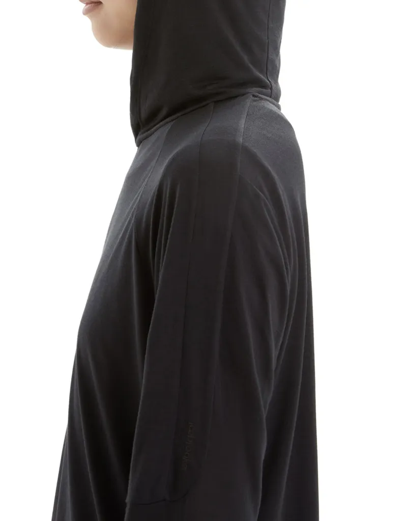 Icebreaker Womens Cool Lite LS Hoody in Black-6