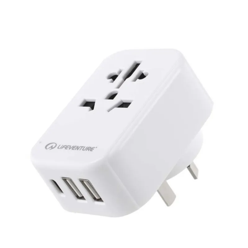 Lifeventure World to AUS/China Travel Adaptor with USB and USB C