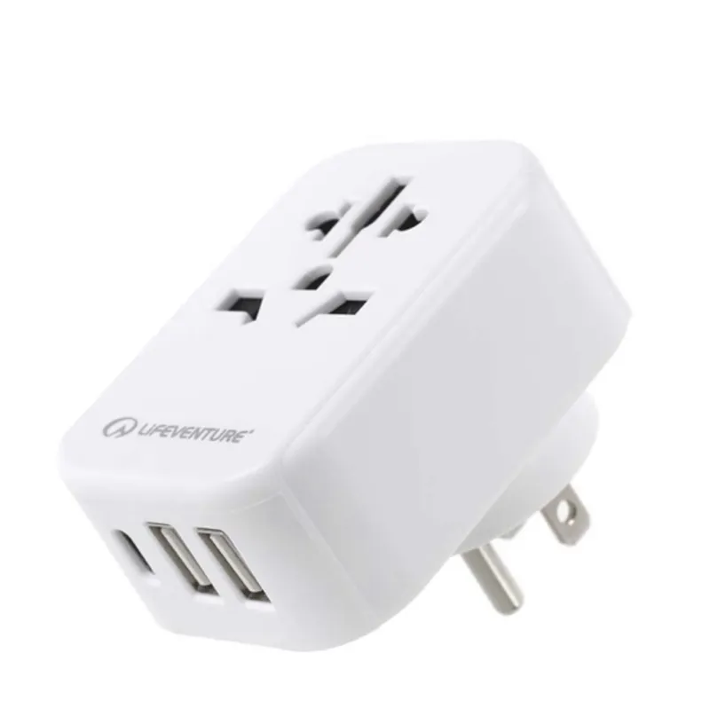 Lifeventure World to US Travel Adaptor with USB and USB C
