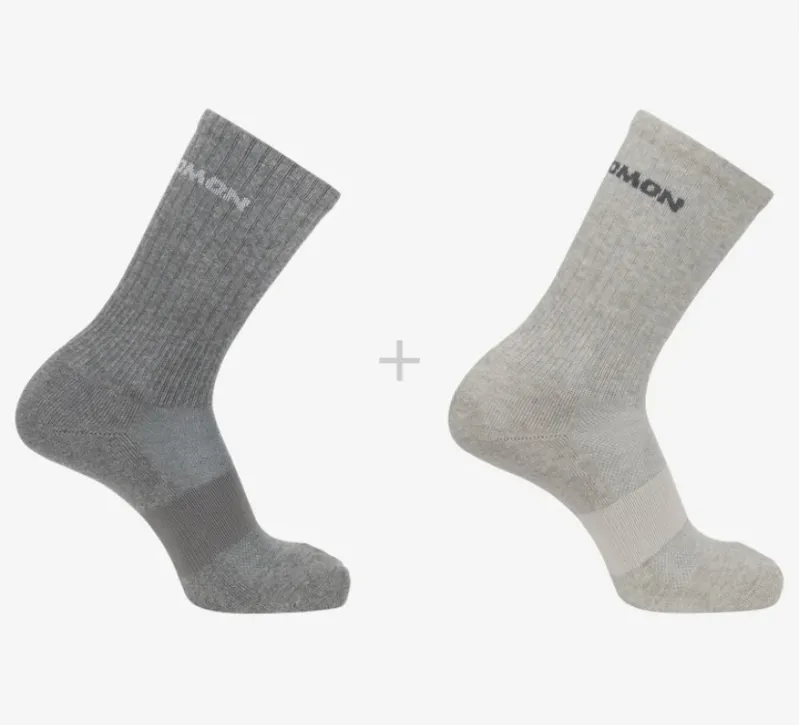 Salomon Evasion Crew Sock 2 Pack in Grey