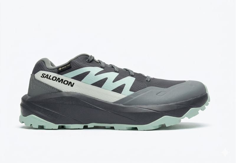 SALOMON Women's Outscape Gore-Tex Waterproof shoes in Asphalt/Clearly Aqua/ Lichen