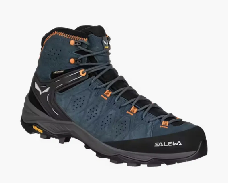 SALEWA Alp Trainer 2 Mid Gore-Tex Waterproof Boot in Dark Denim/Fluo Orange