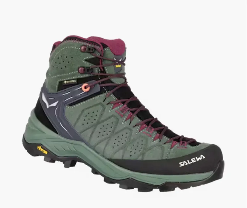 SALEWA Women's Alp Trainer 2 Mid Gore-Tex Waterproof Boot in Duck Green/Rhododendon