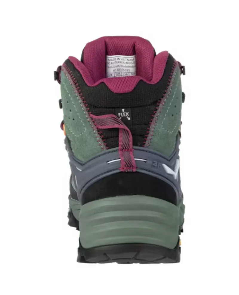 SALEWA Women's Alp Trainer 2 Mid Gore-Tex Waterproof Boot in Duck Green/Rhododendon-2