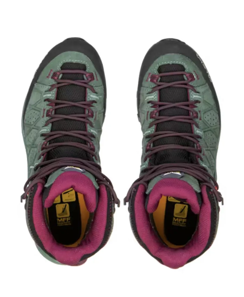 SALEWA Women's Alp Trainer 2 Mid Gore-Tex Waterproof Boot in Duck Green/Rhododendon-3