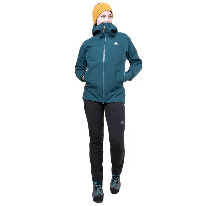 MOUNTAIN EQUIPMENT Women's Saltoro Gore-Tex Waterproof Jacket in Amethyst/Medieval-2