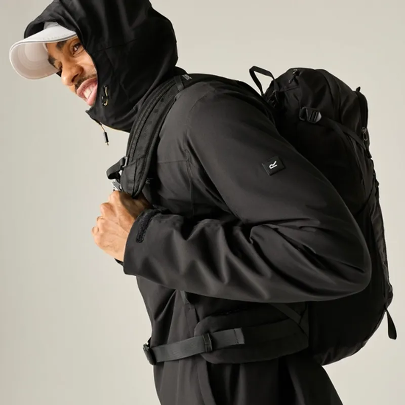 REGATTA Birchdale Waterproof Jacket in Black/Wood Brown-5