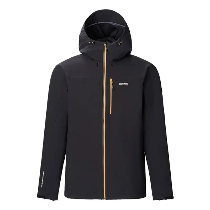 REGATTA Birchdale Waterproof Jacket in Black/Wood Brown-1
