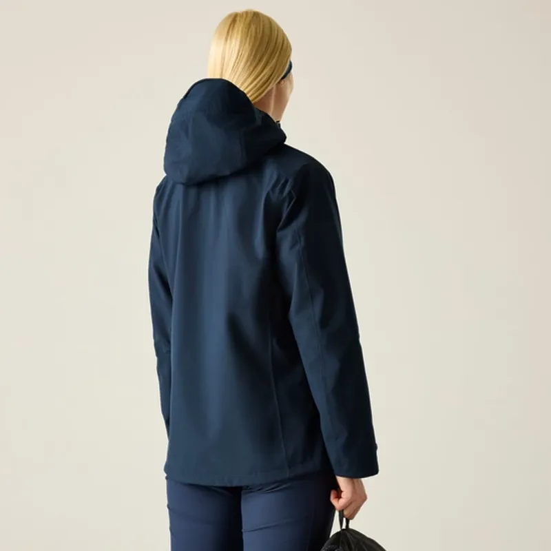REGATTA WOMEN'S Birchdale Waterproof Jacket in Navy/Icy Moon-2