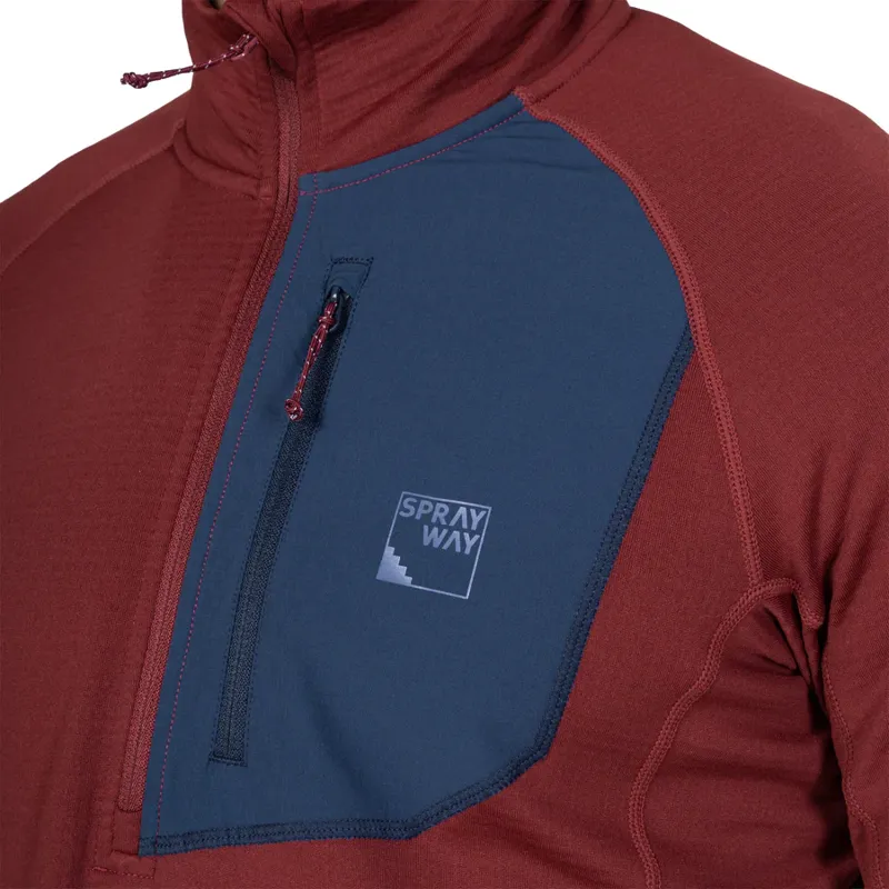 SPRAYWAY Tarn Technical Half Zip Fleece in Garnet-2