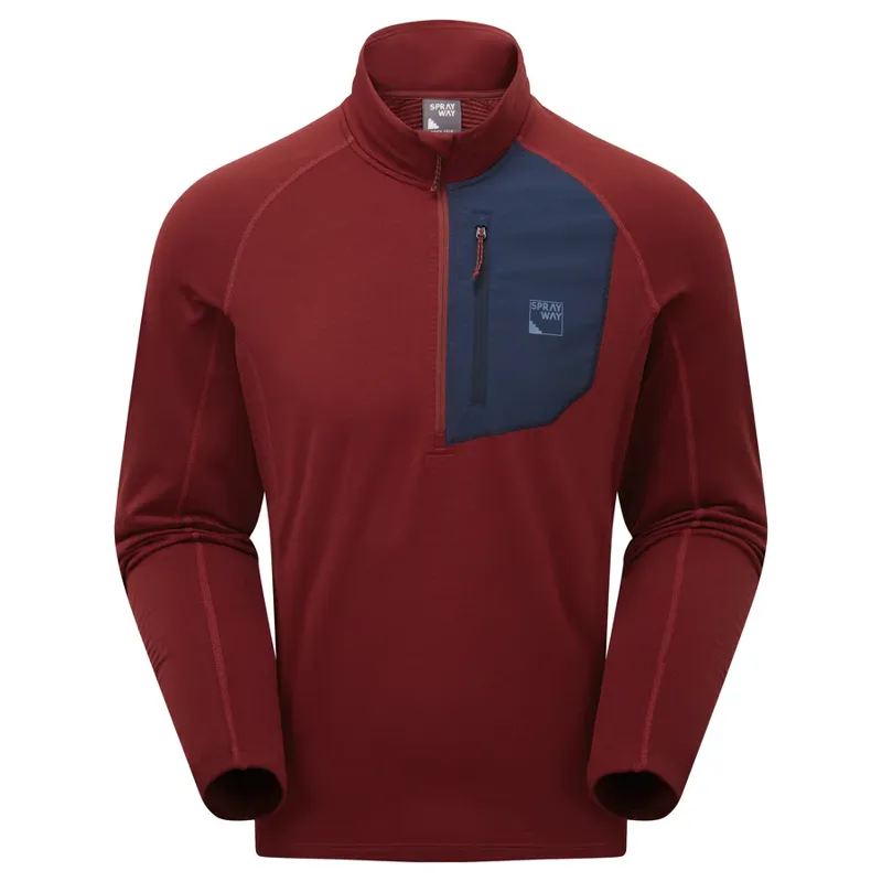 SPRAYWAY Tarn Technical Half Zip Fleece in Garnet-1