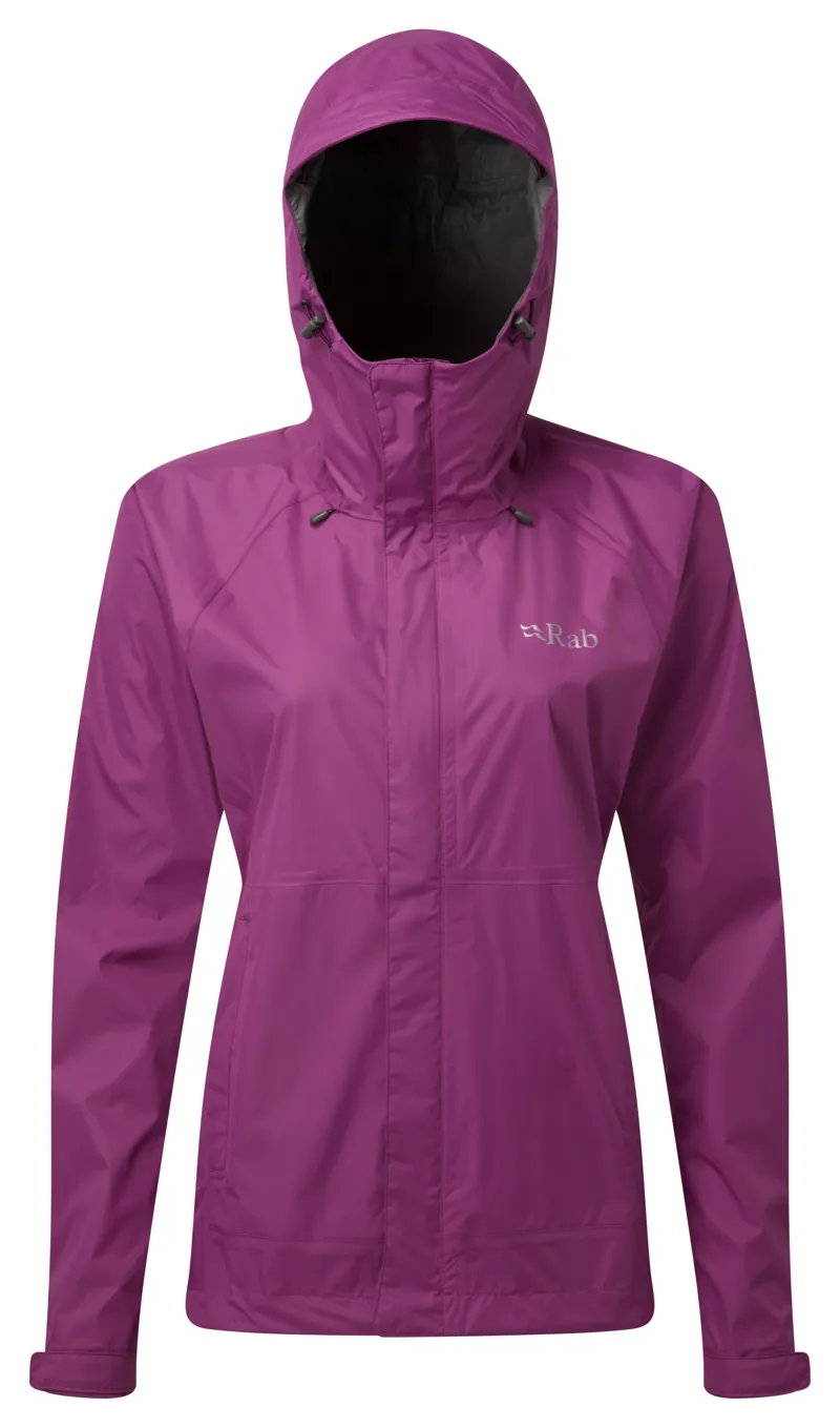 Rab Downpour Womens Waterproof Jacket in Violet