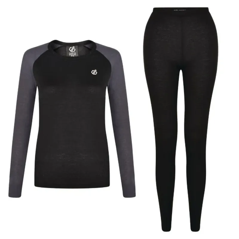 DARE 2B Womens Exchange Base layer set in Black/Ebony