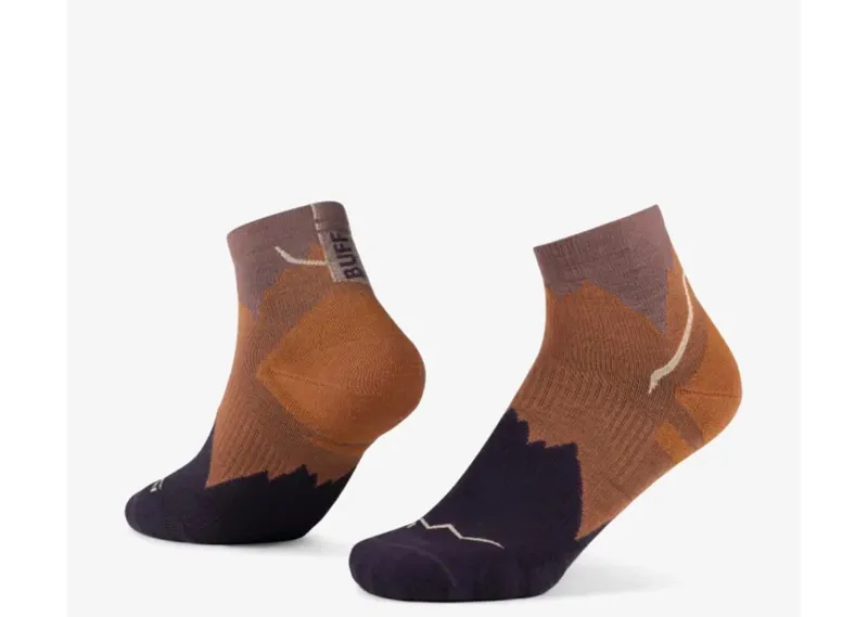 BUFF Merino Wool Lightweight Crew Quarter Socks in Ginger