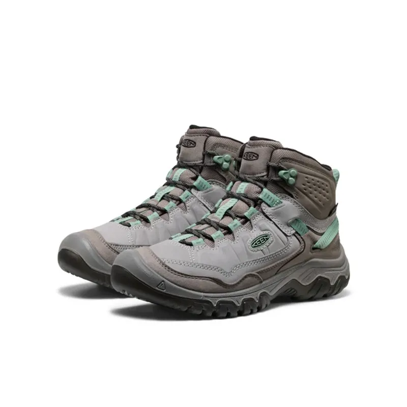 KEEN Women's Targhee IV Mid Waterproof Boot in Alloy/Granite green-1