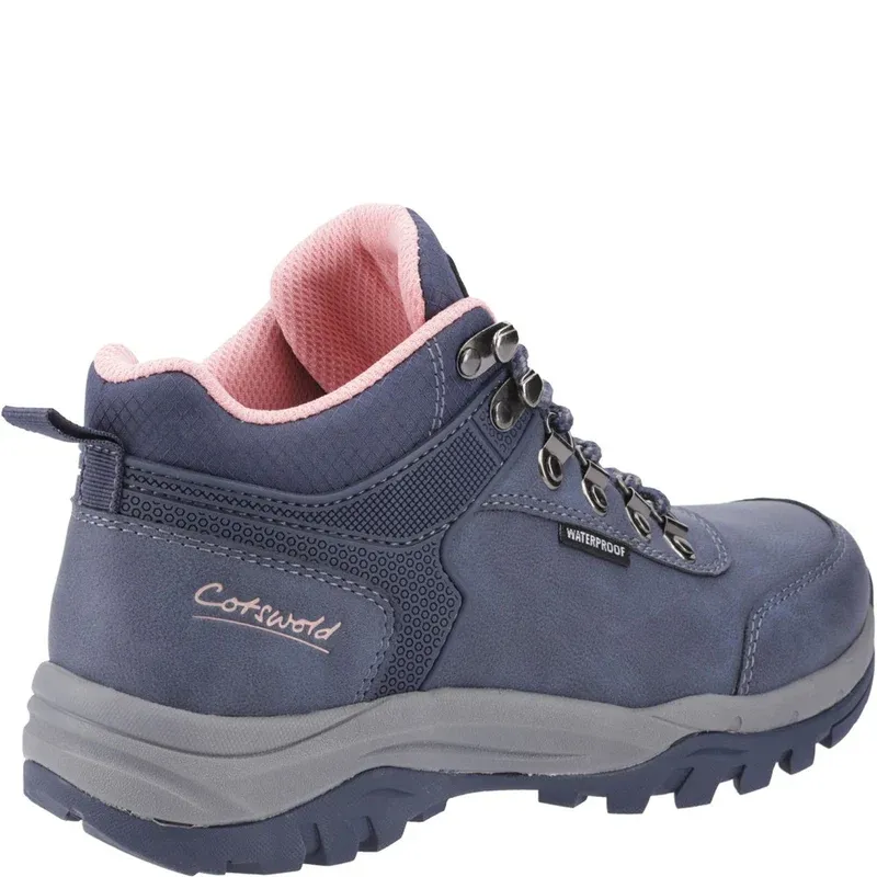 COTSWOLD Women's Overbury Mid Lightweight Leather Waterproof Boot in Navy-1