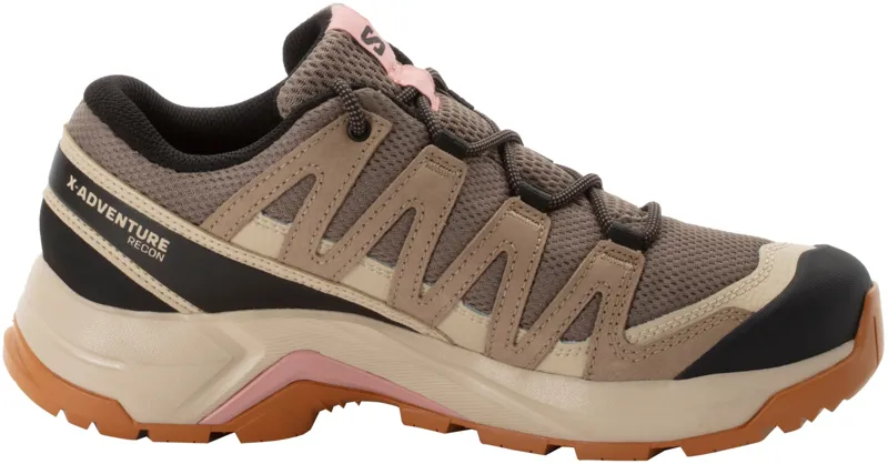 SALOMON X-Adventure Recon Gore-Tex Waterproof shoe in Falcon/Desert Tan/Hyma Pink