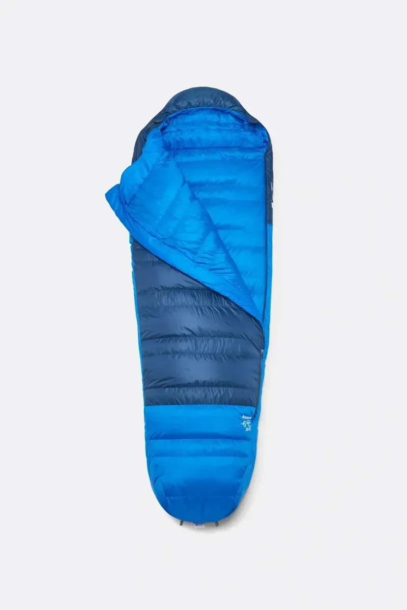 Rab Ascent -6c Down Sleeping Bag in Tempest Blue/Maya Blue-1