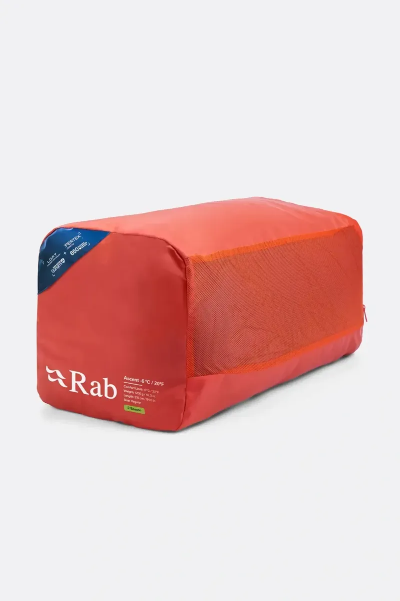 Rab Ascent -6c Down Sleeping Bag in Tempest Blue/Maya Blue-3