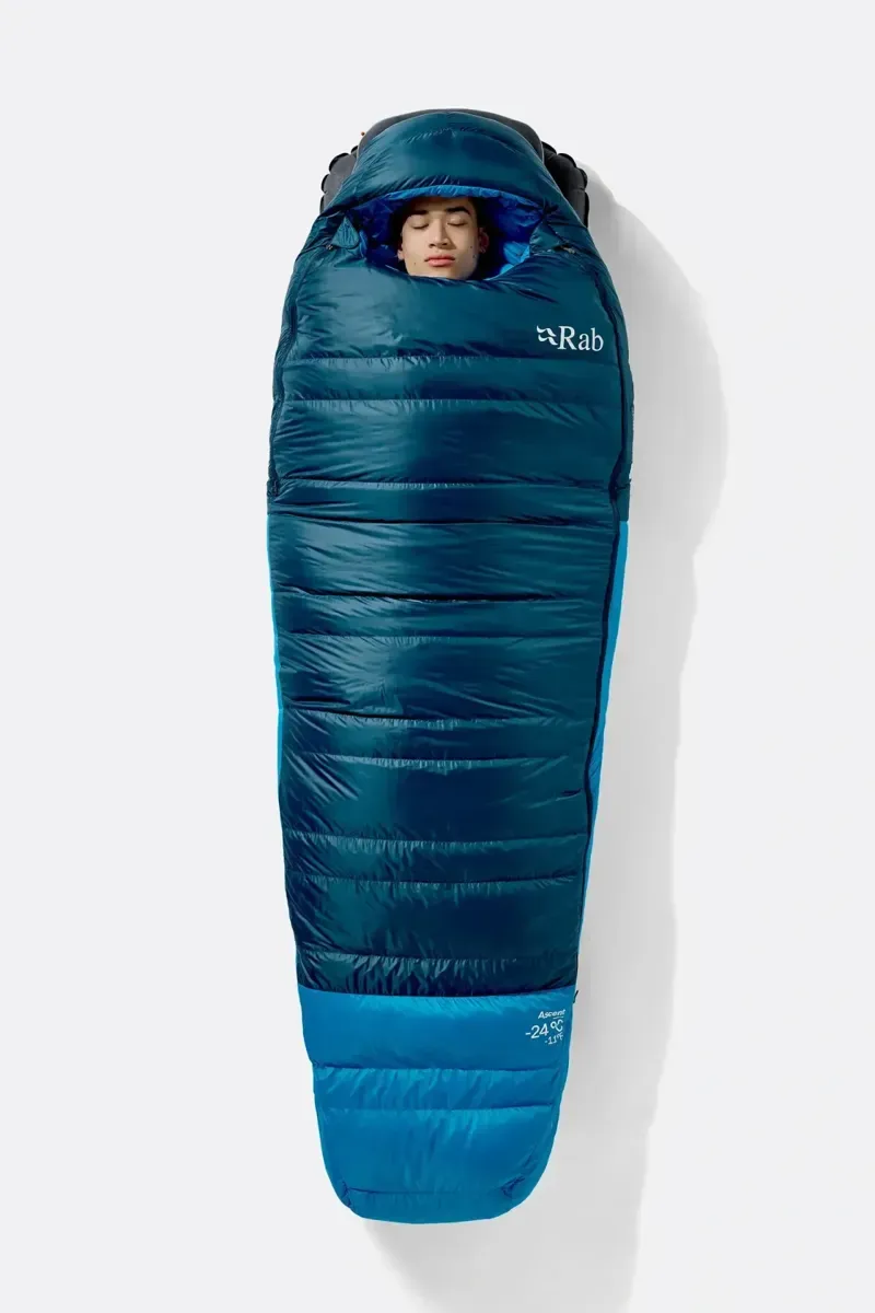 Rab Ascent -6c Down Sleeping Bag in Tempest Blue/Maya Blue-4