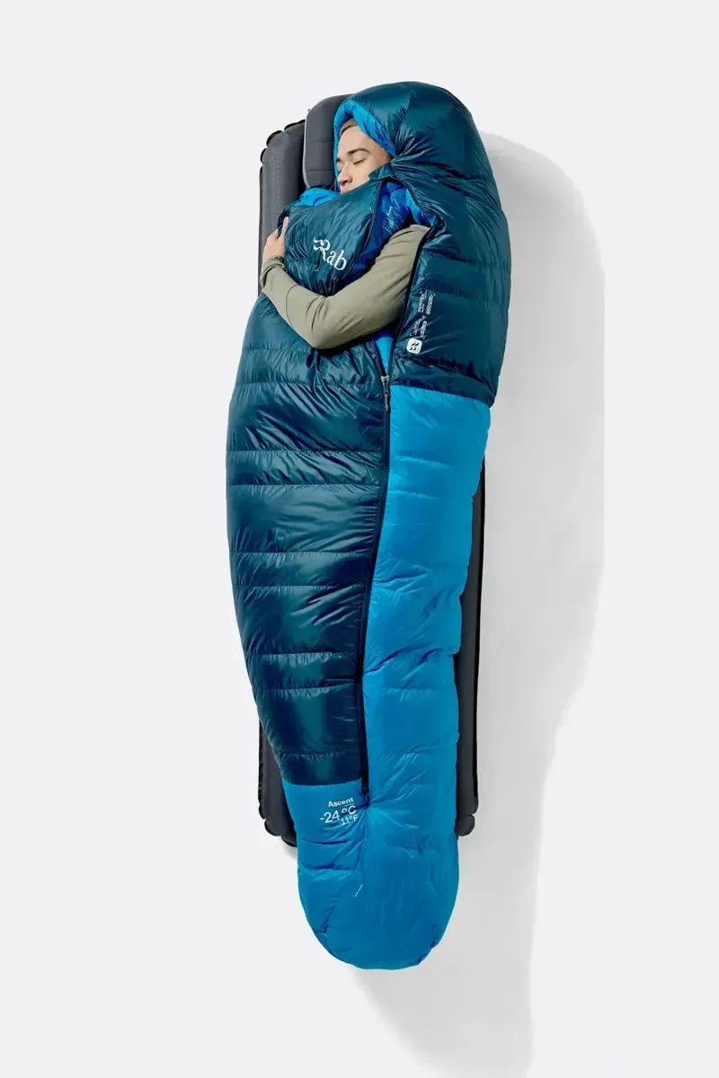 Rab Ascent -6c Down Sleeping Bag in Tempest Blue/Maya Blue-6