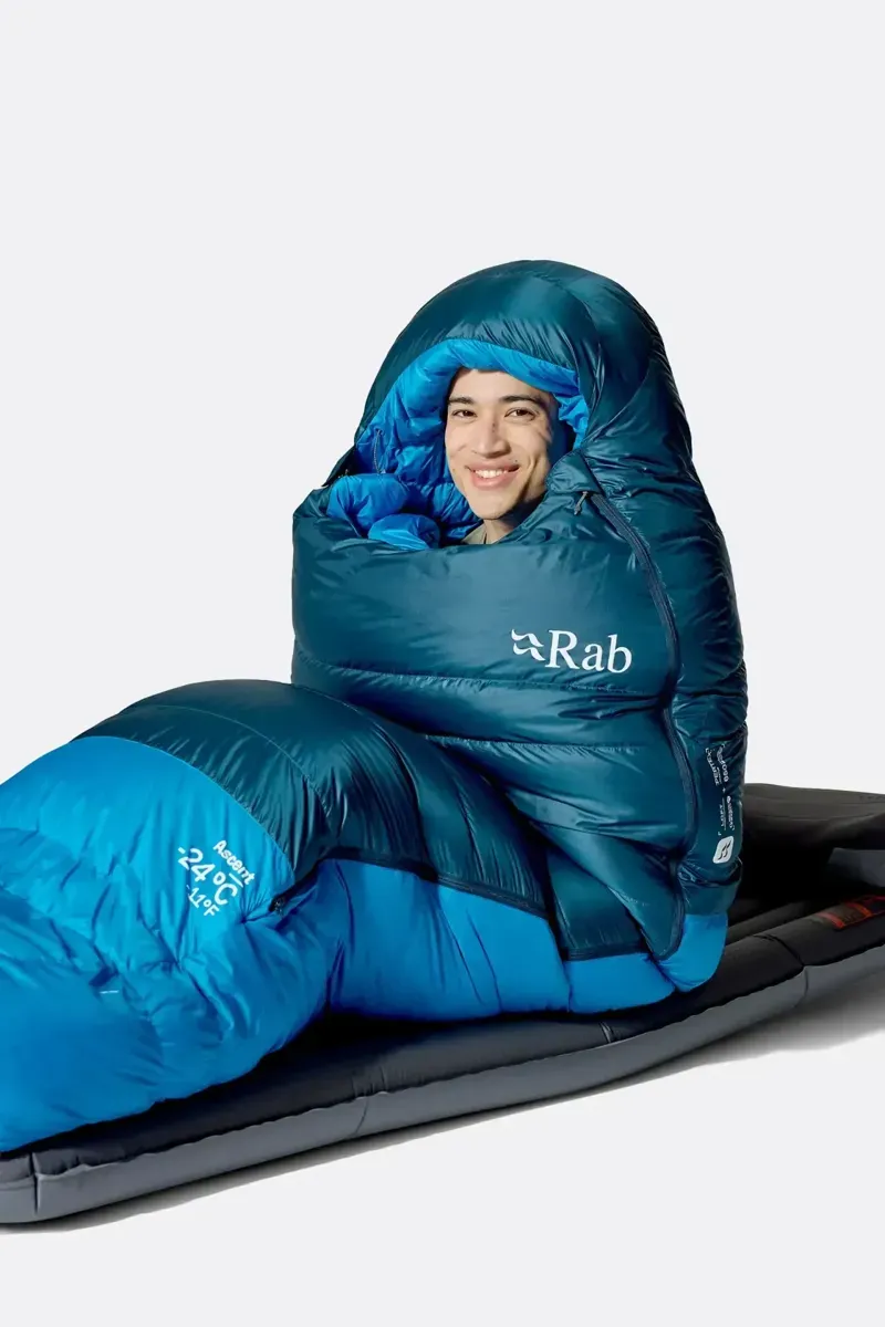 Rab Ascent -6c Down Sleeping Bag in Tempest Blue/Maya Blue-7