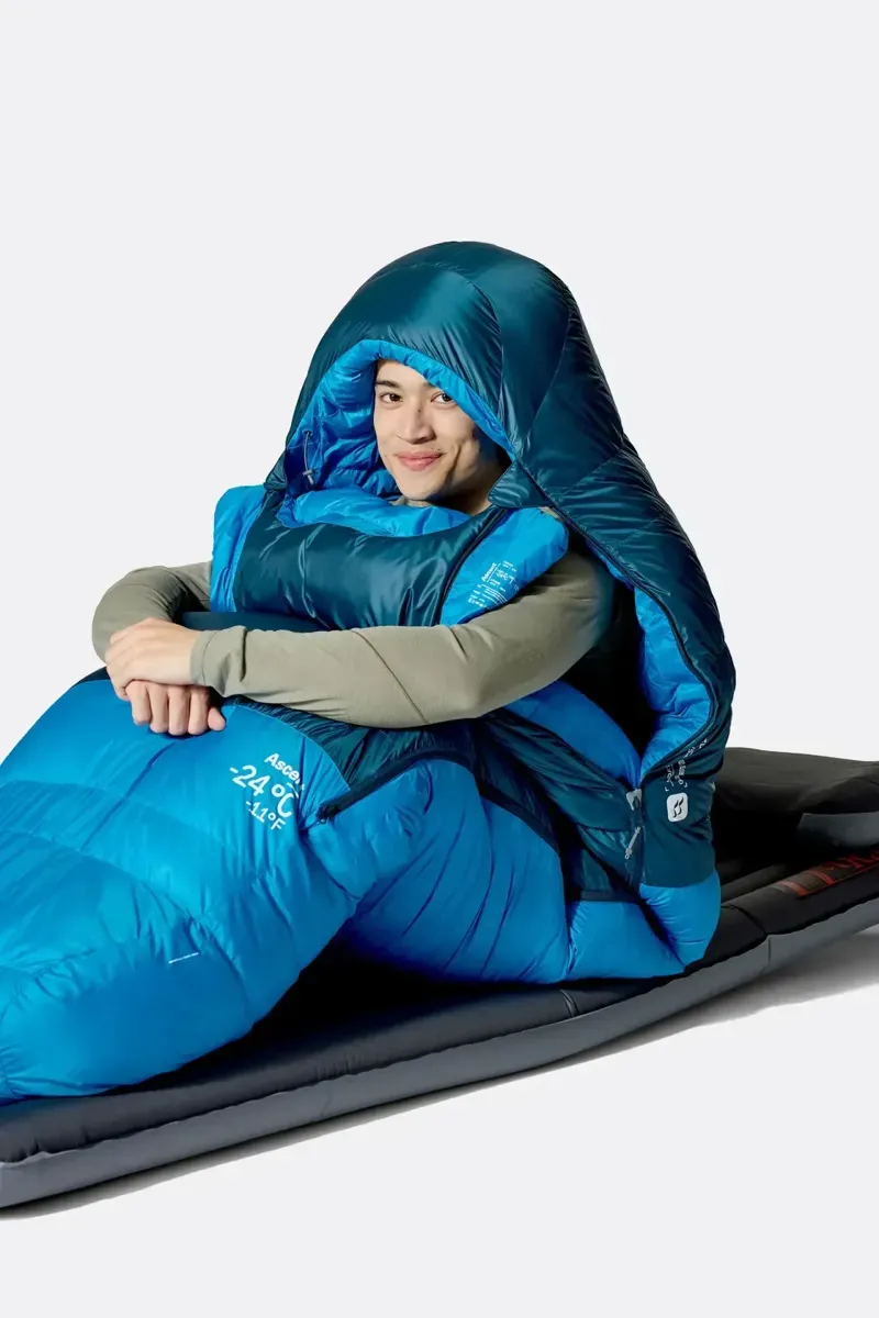 Rab Ascent -6c Down Sleeping Bag in Tempest Blue/Maya Blue-8